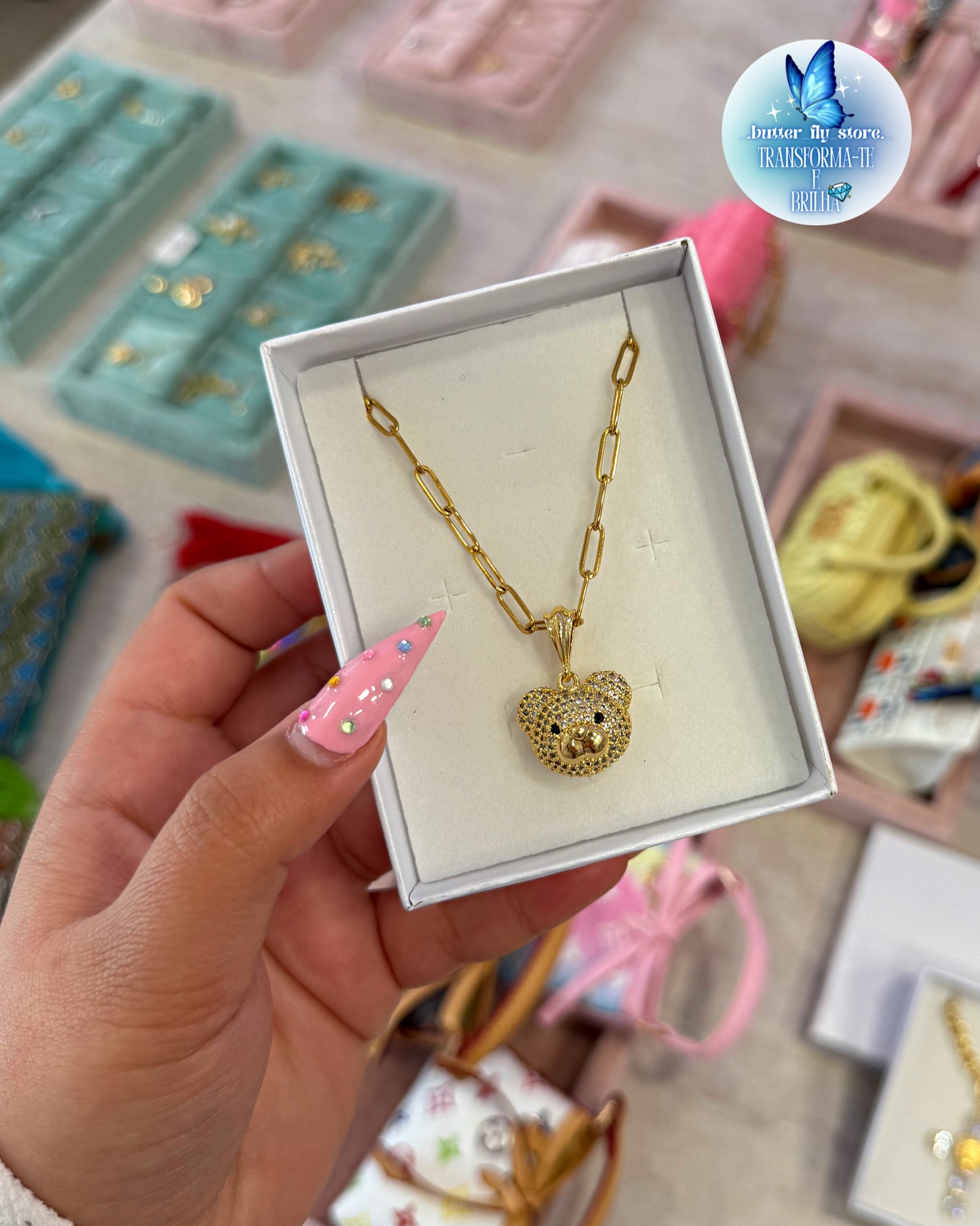 Colar Ursinho Dourado ✨🐻