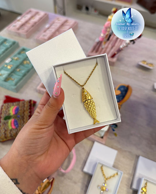 Colar Sardinha Dourada ✨🐟