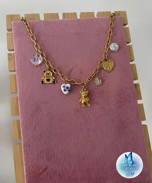 Charm Necklace Honey Bear🩵🧸