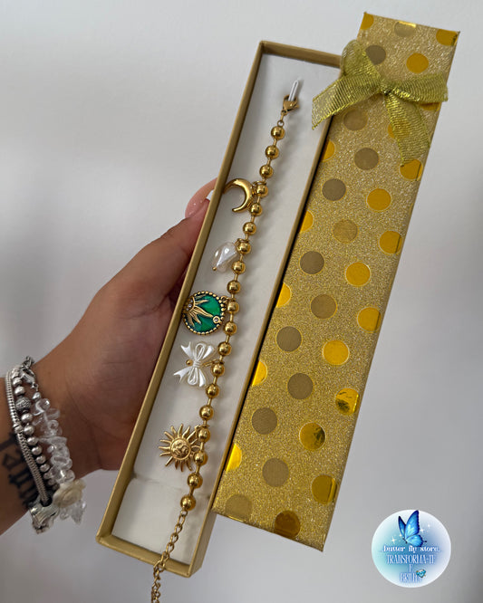 ✨ Pulseira White & Gold ✨