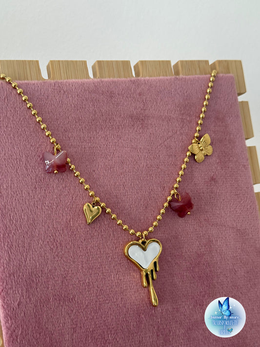 Charm Necklace Coração de Mel🩷🍯 Em Dourado
