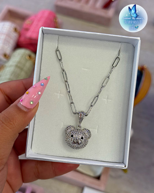 Colar Ursinho Prateado ✨🐻