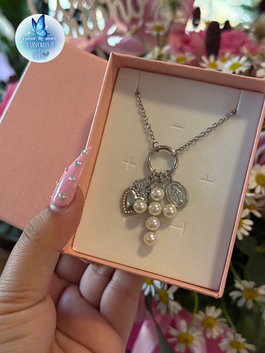 Colar Fé em prateado✨