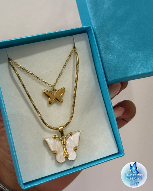 Colar Borboletas Encantadas em Branco🤍