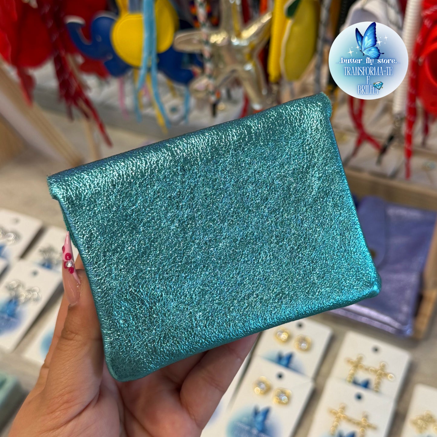 Carteira Azul Bebé🩵🐬em pele