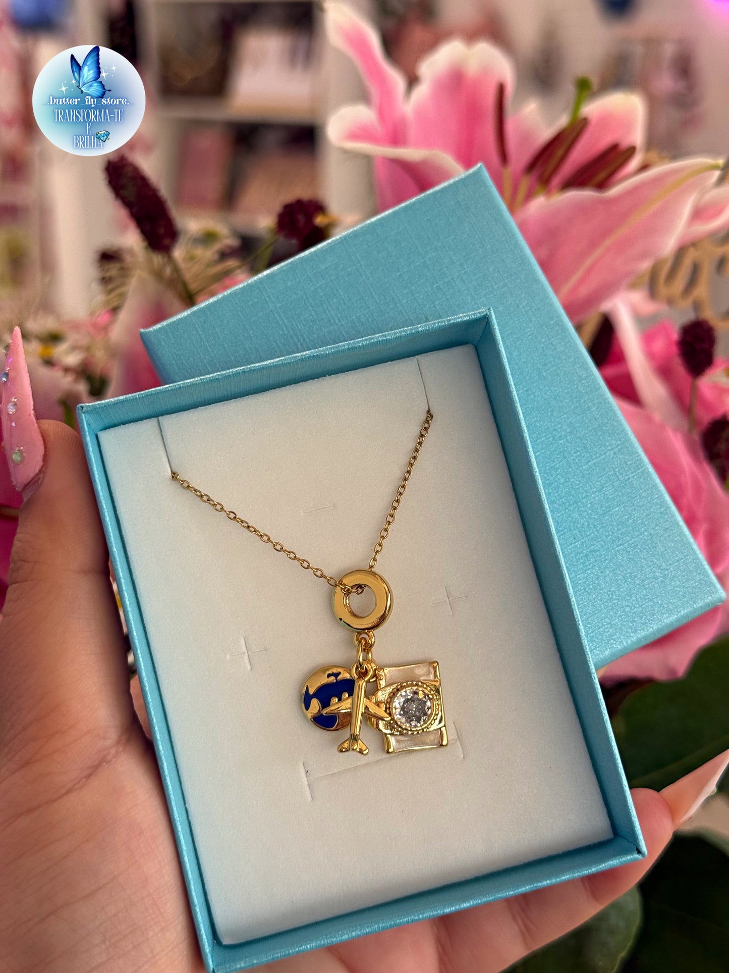 Colar Travel Memories✈️ 🩵