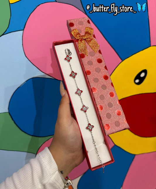 Pulseira Primavera em vermelho✨aço inoxidável