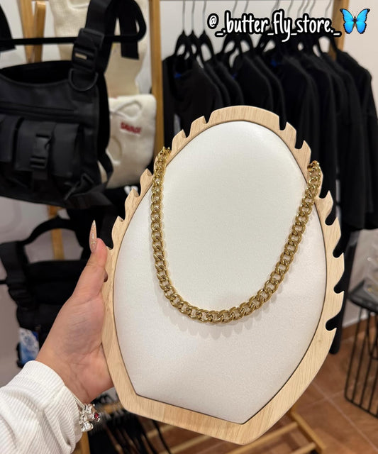 Cuban Masculino Dourado em aço inoxidável