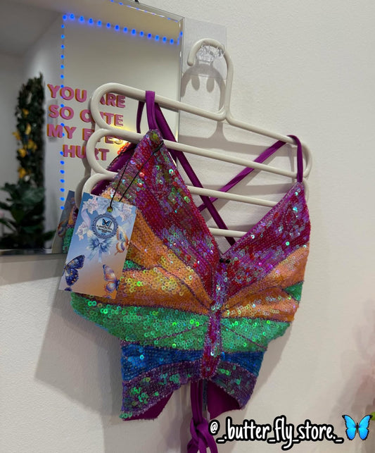 Top Asas De Cristal em lilás🦋