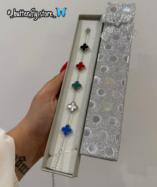 Pulseira Trevo em prateado🫶🏼✨🫧