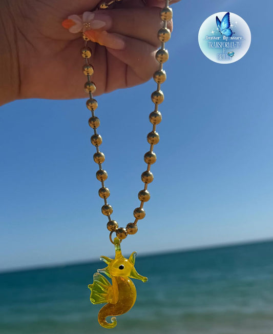 Cavalo-marinho amarelo💛🐚