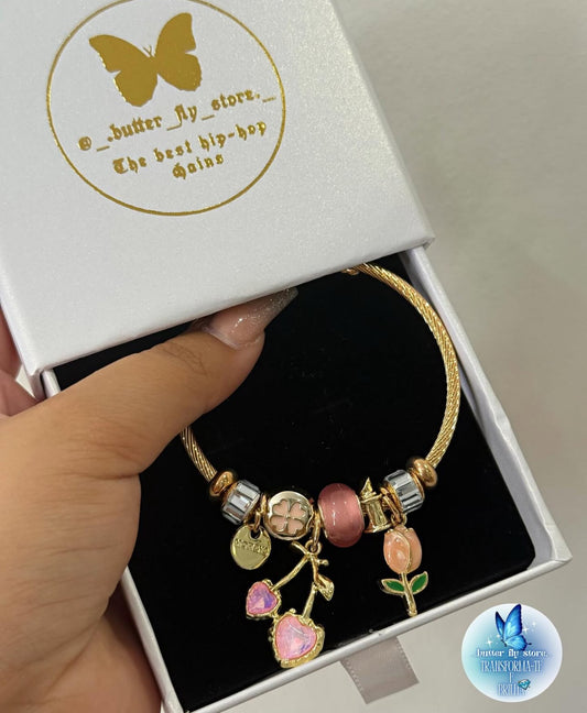 Pulseira Rubis de Cereja✨💕🍒em rosa