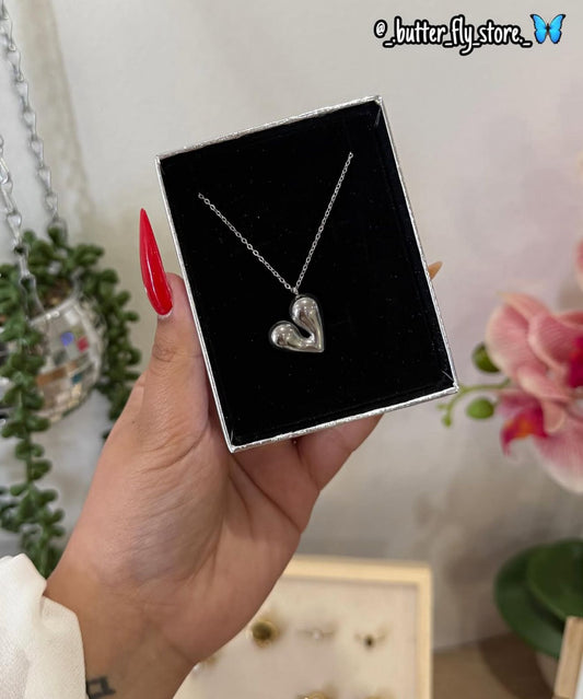 Colar Coração Livre🤍🫧em prateado