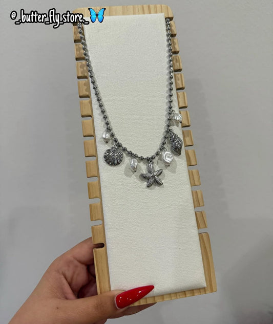 ✨Charm Necklace Maré Dourada ✨em prateado
