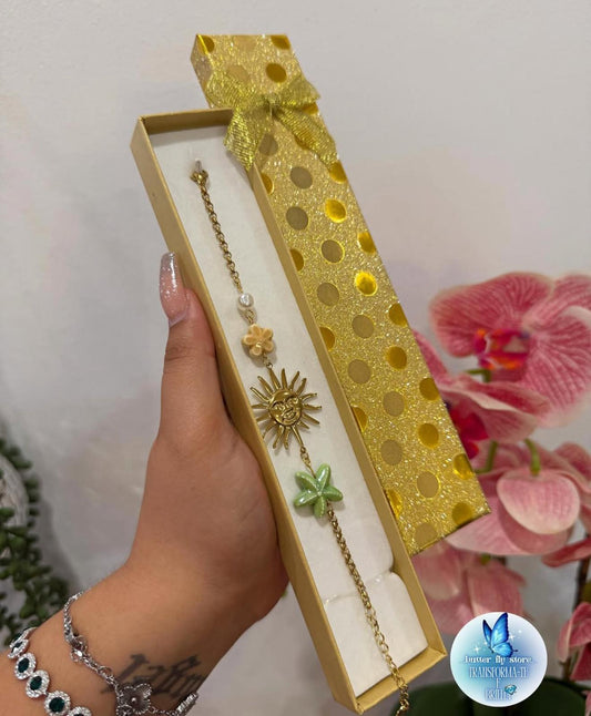 Pulseira Hot Summer em verde💚 e amarelo💛