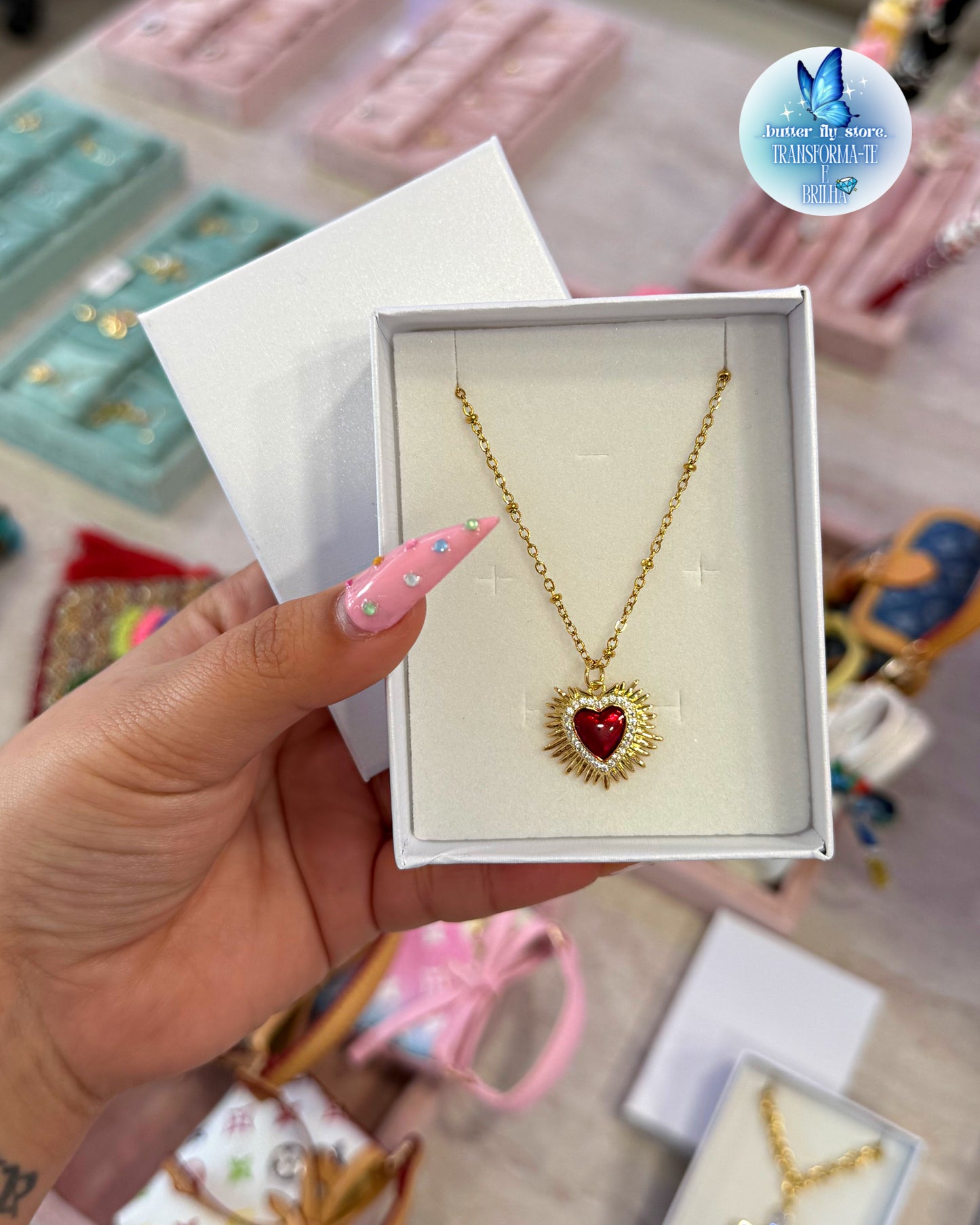 Colar Coração Vermelho ✨❤️