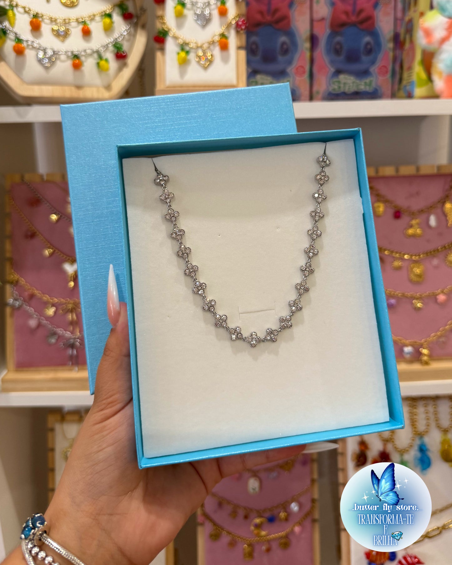 Colar Aurya em prateado🩶