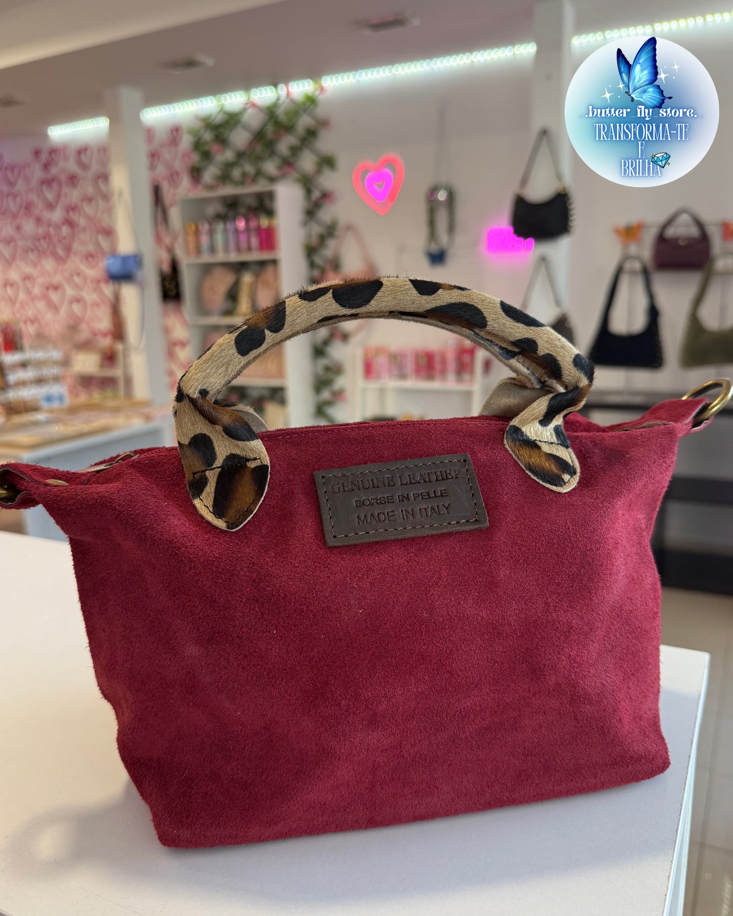 Mini Glam Bordô em pele✨