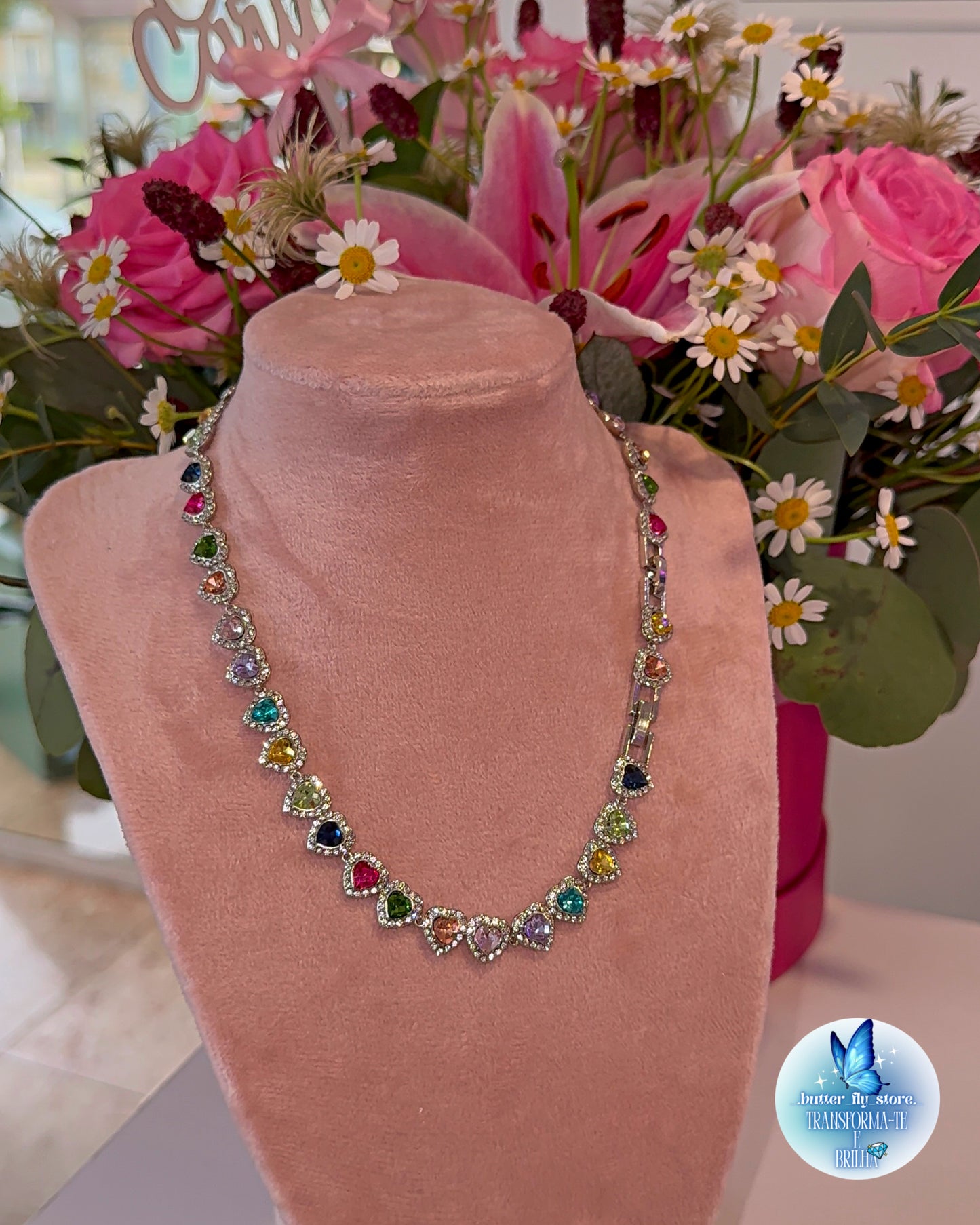 Colar Coração de Cristal💖