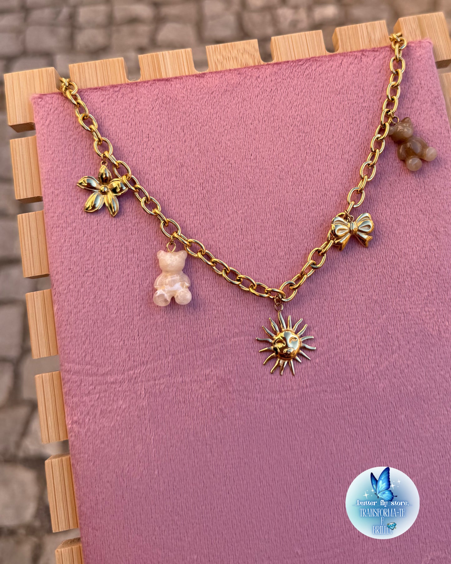 Charm Necklace Ursinho de Outono🧸
