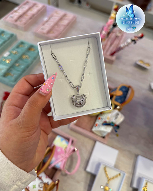 Colar Ursinho Prateado ✨🐻