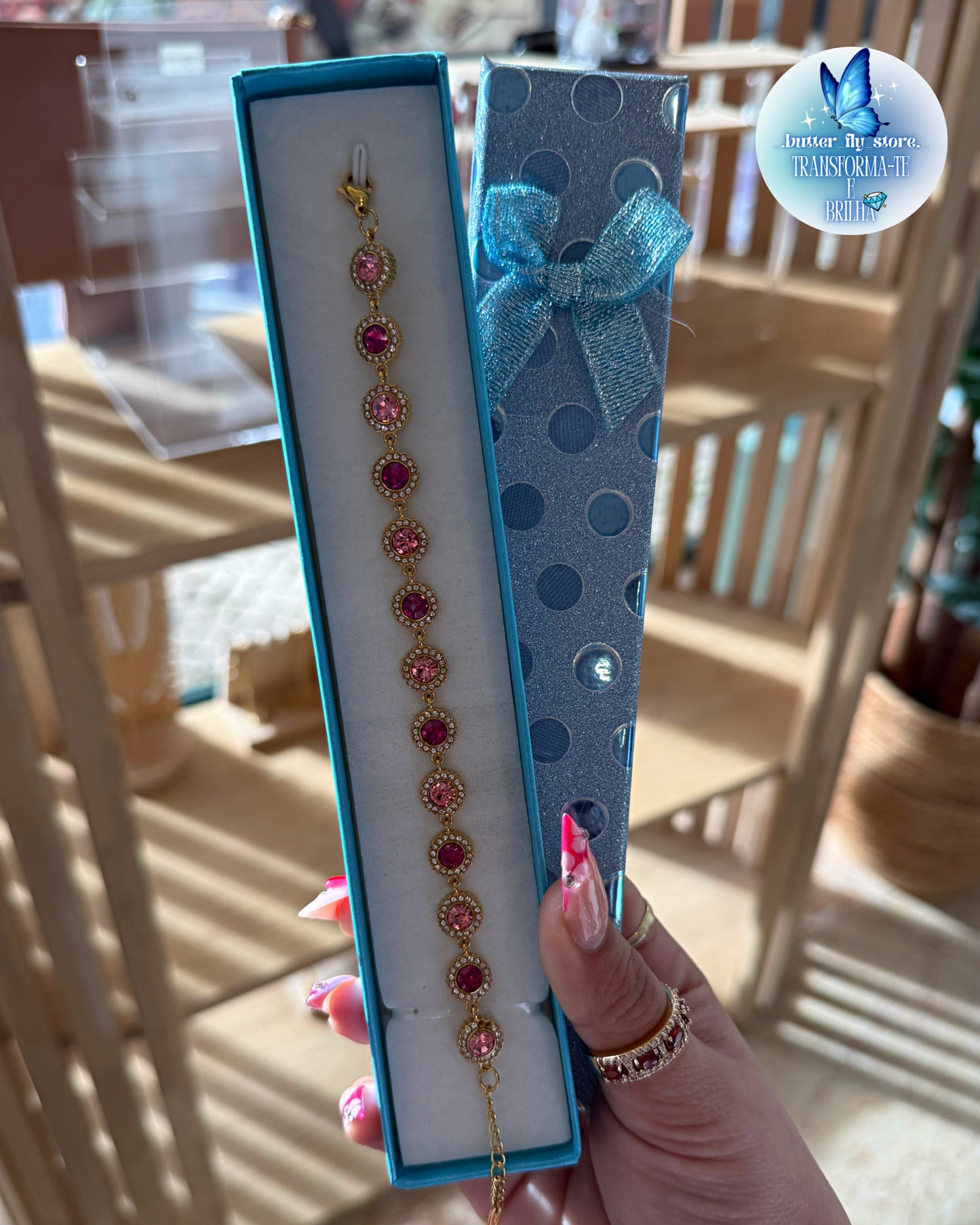 Pulseira Luz De Fada em rosa💗✨