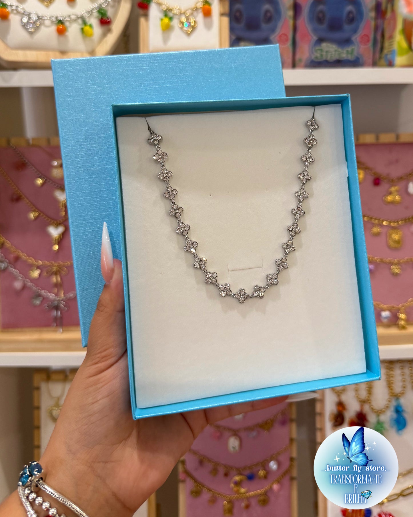 Colar Aurya em prateado🩶