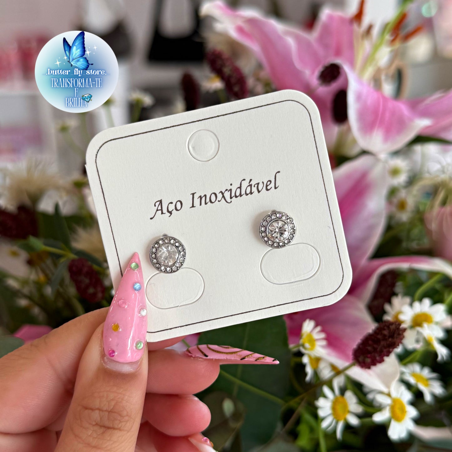 Brincos Luz de Fada em prateado🎀