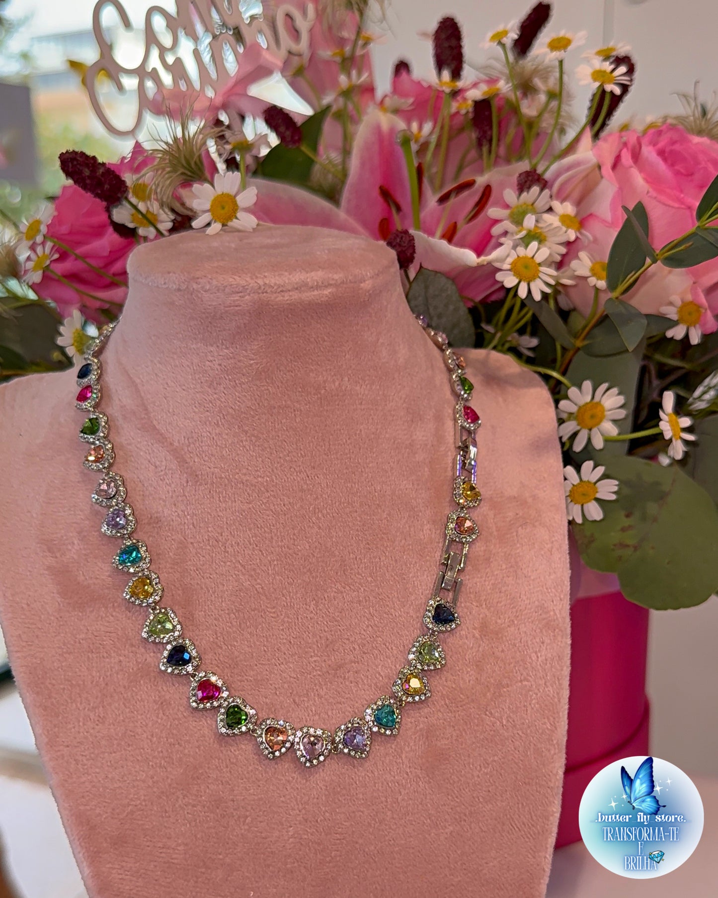 Colar Coração de Cristal💖