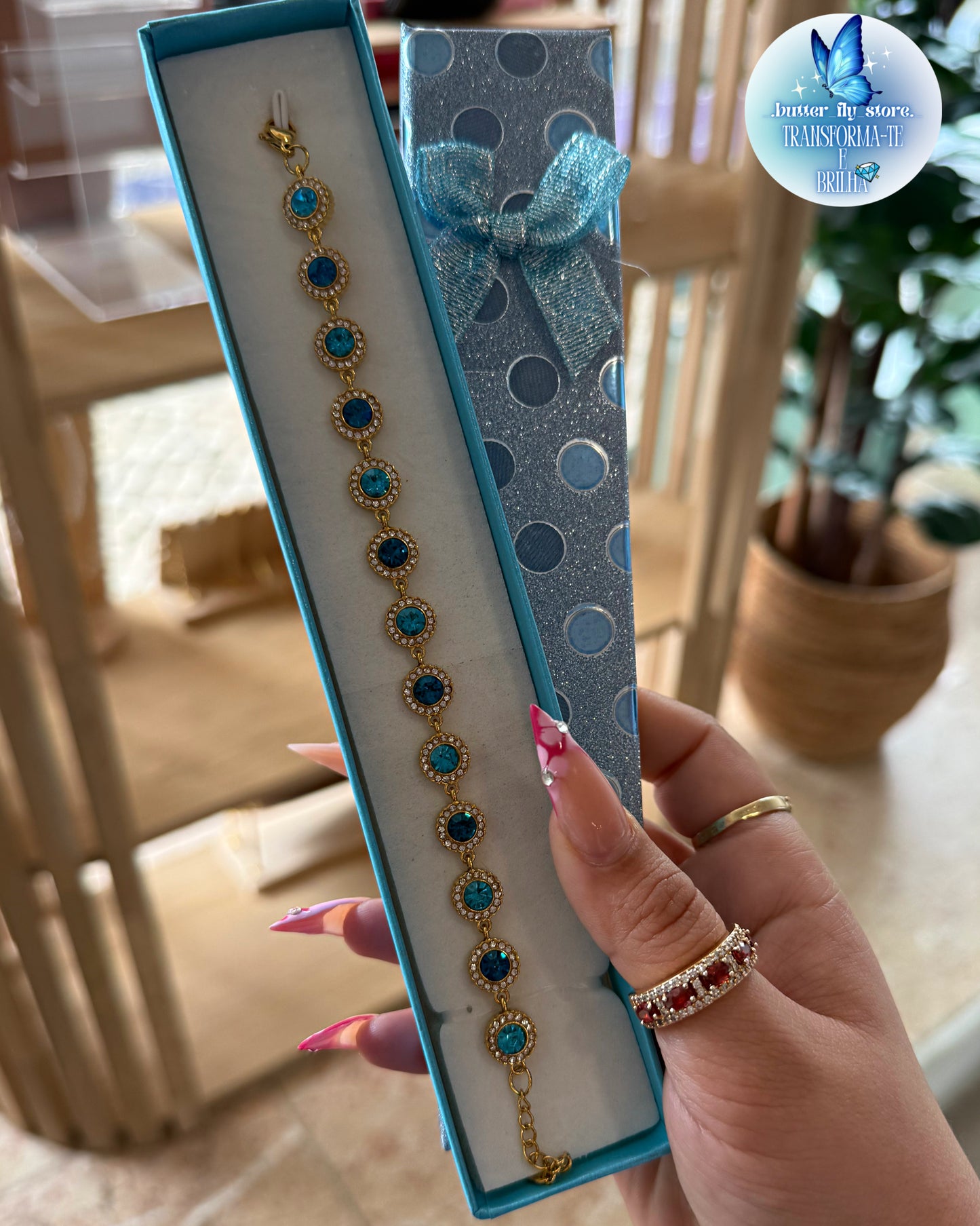 Pulseira Luz De Fada em azul🩵✨