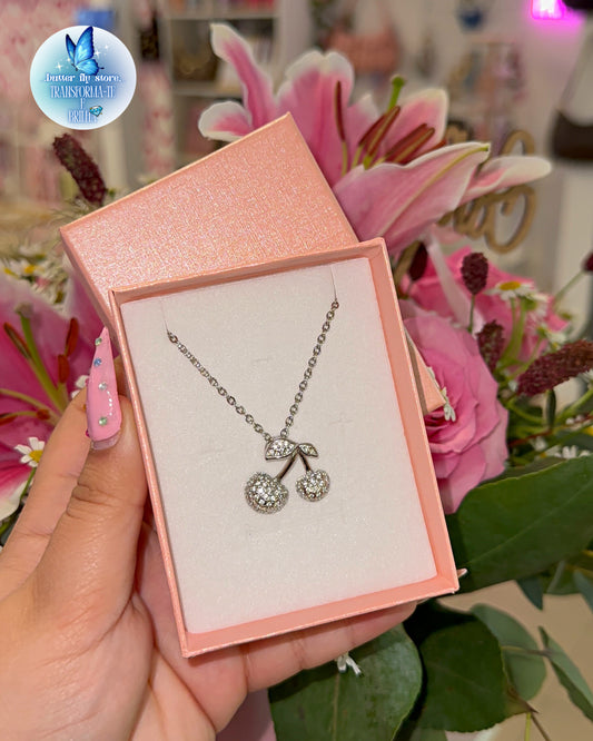 Colar Cherry🍒em prateado