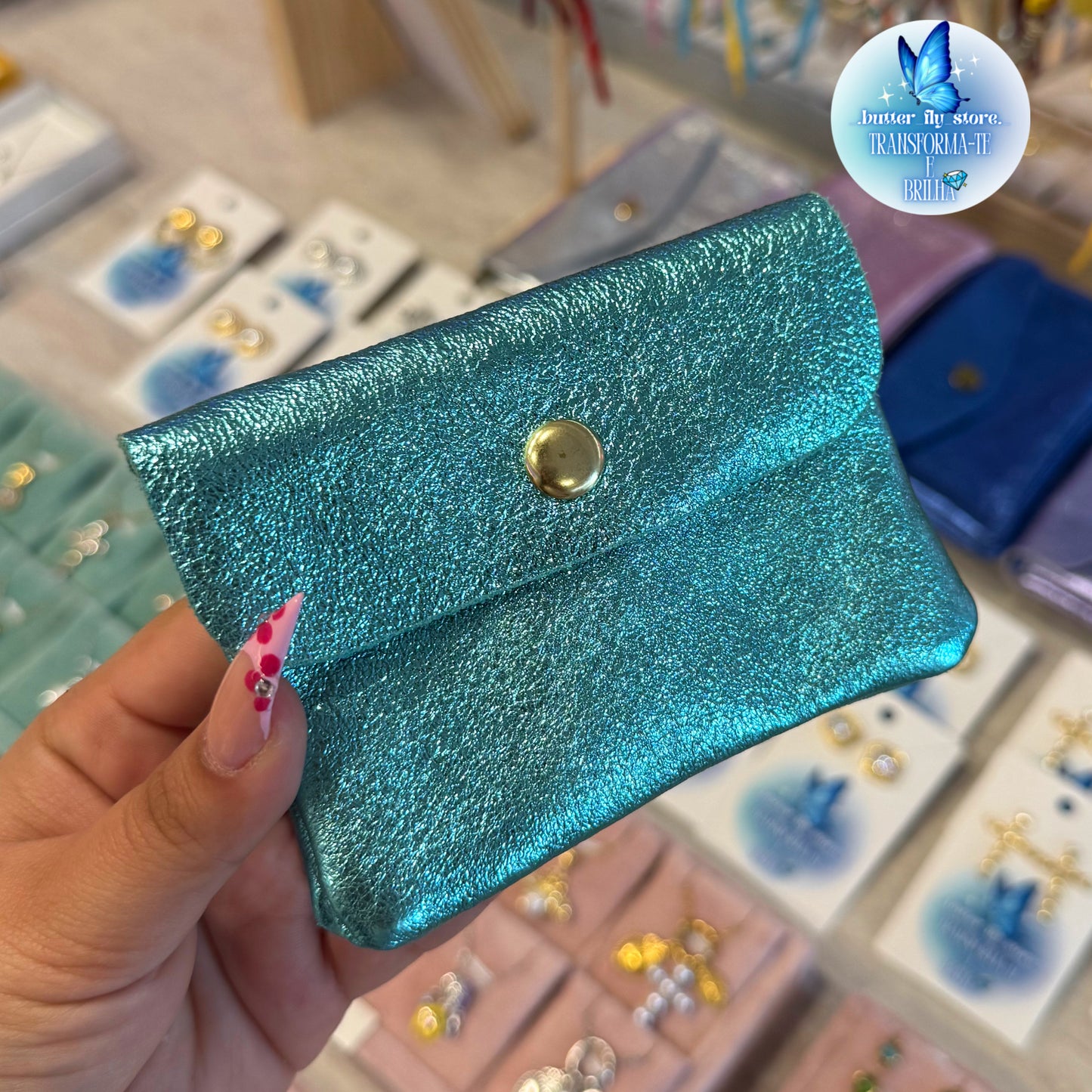 Carteira Azul Bebé🩵🐬em pele