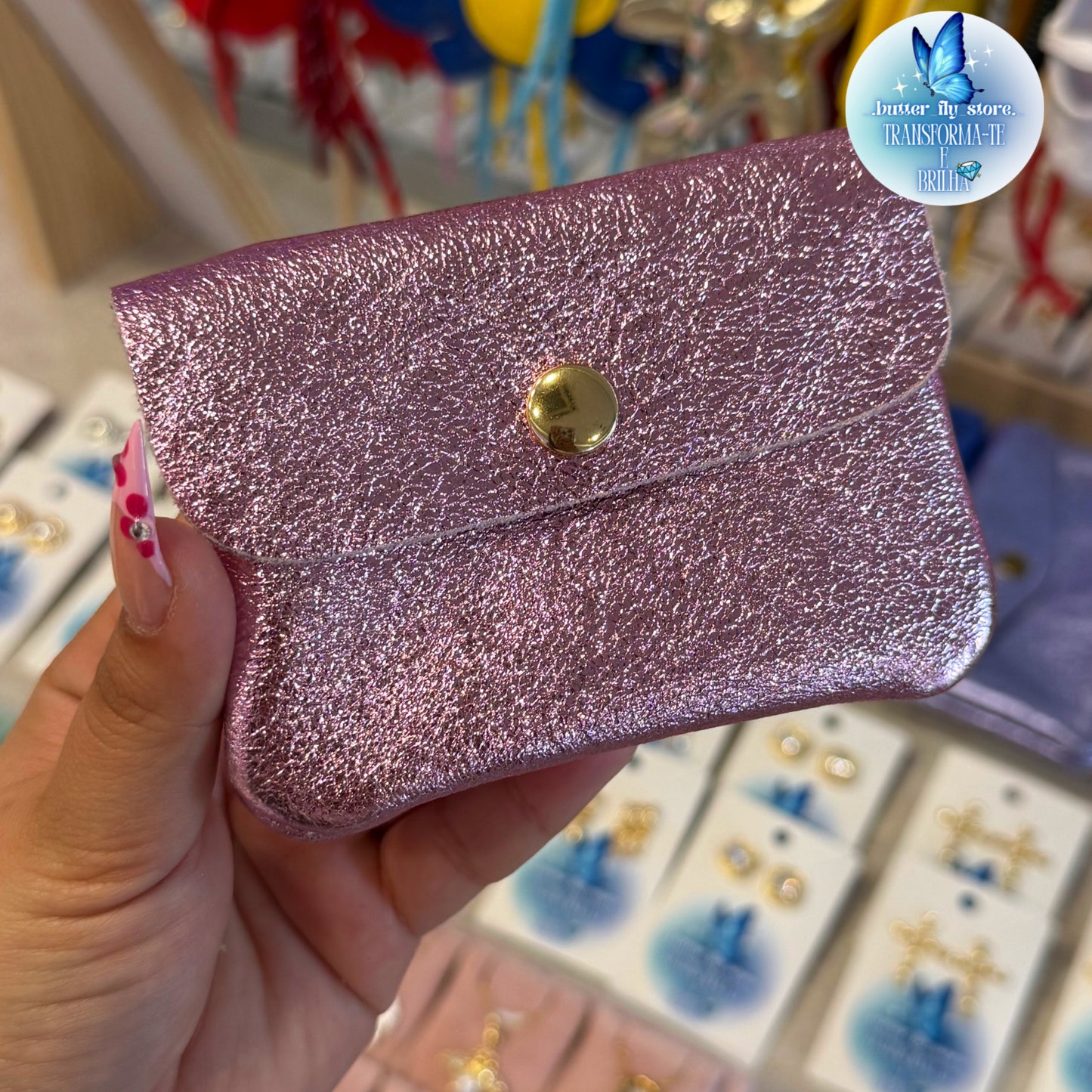 Carteira Rosa Bebé🩷em pele