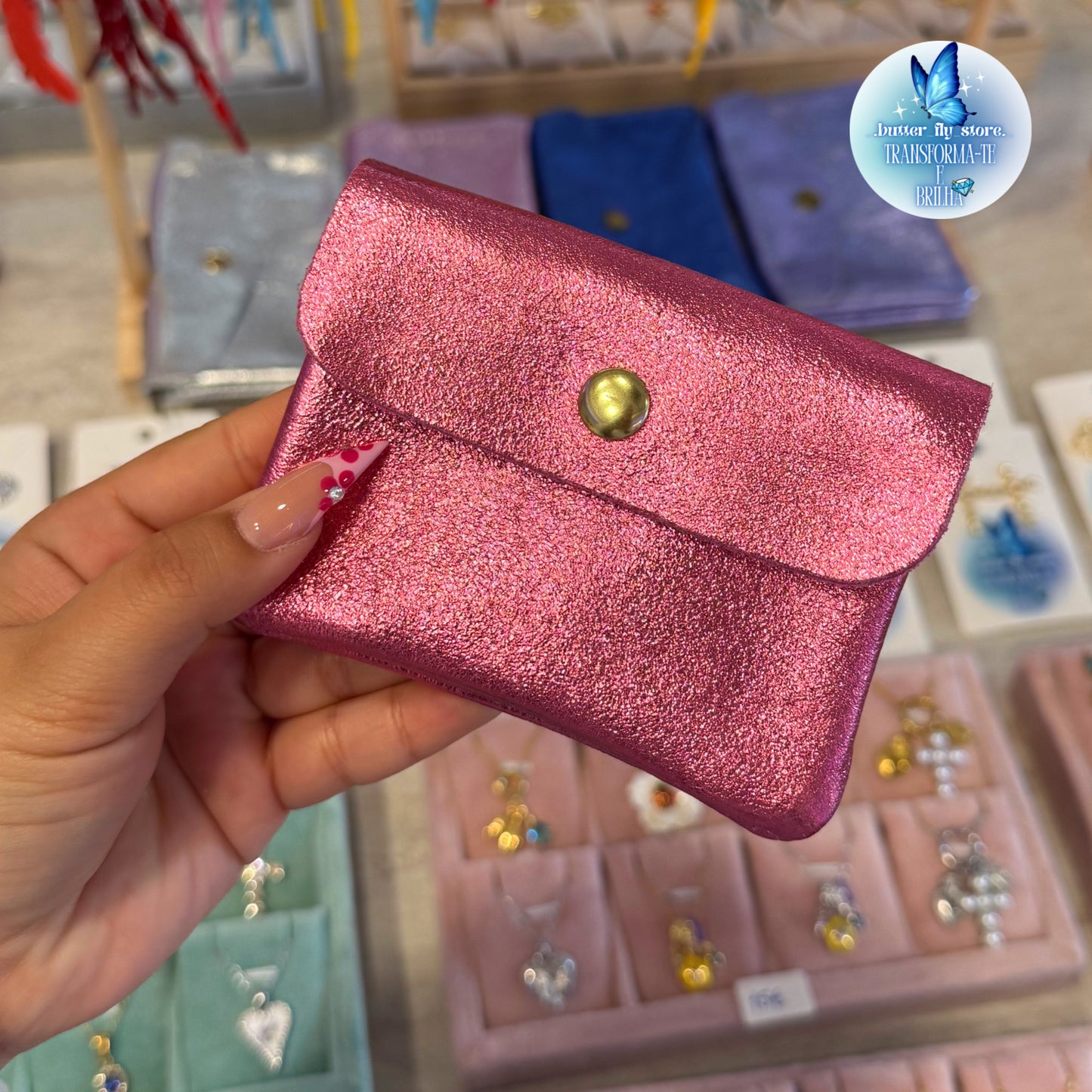 Carteira Rosa🎀em pele