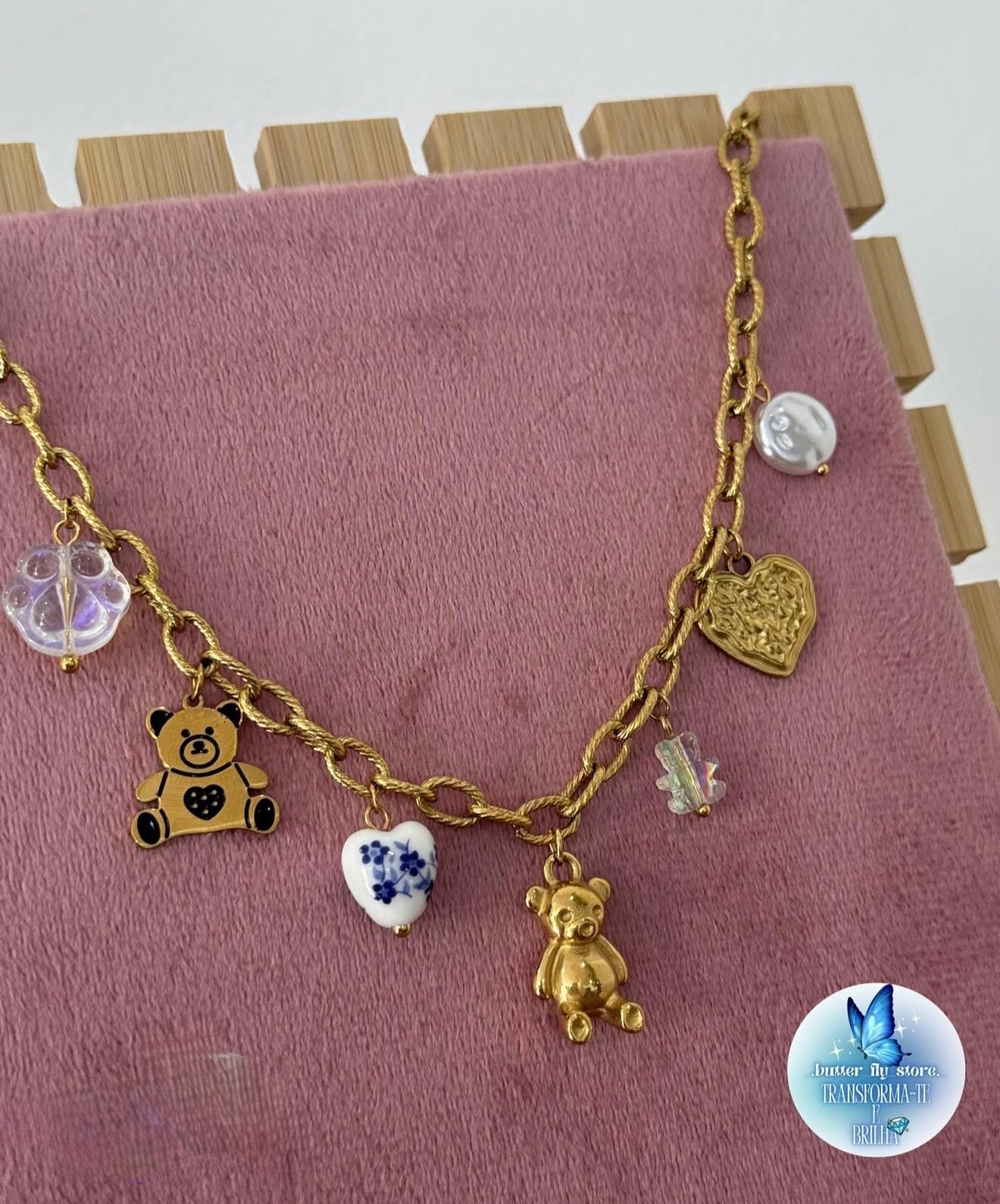 Charm Necklace Honey Bear🩵🧸