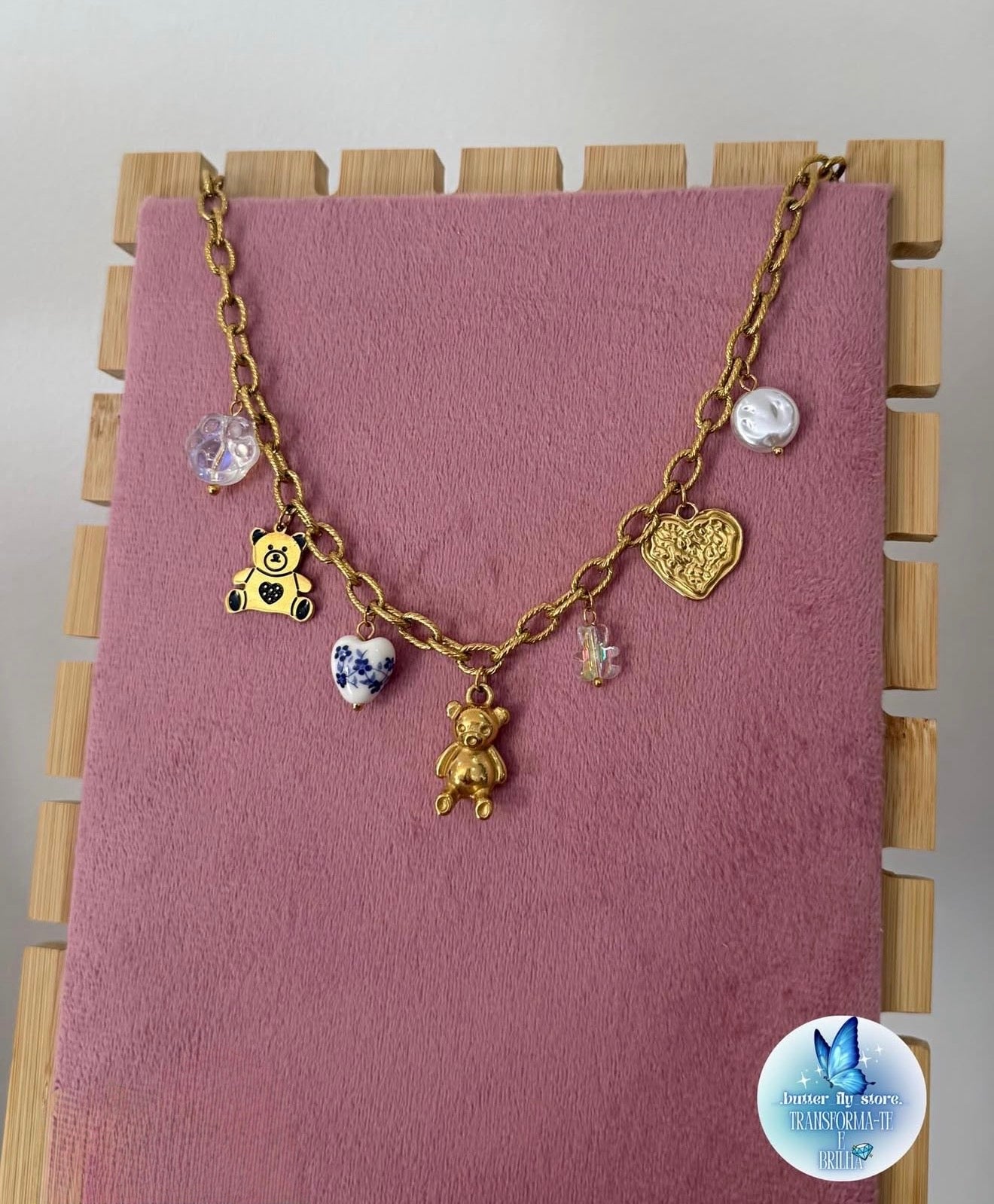 Charm Necklace Honey Bear🩵🧸