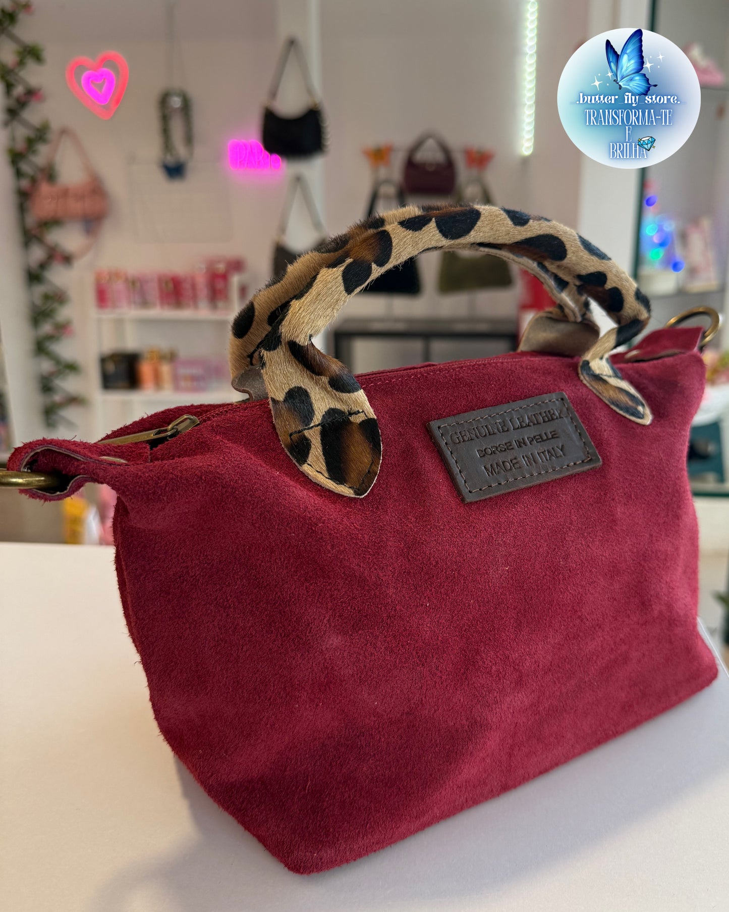 Mini Glam Bordô em pele✨