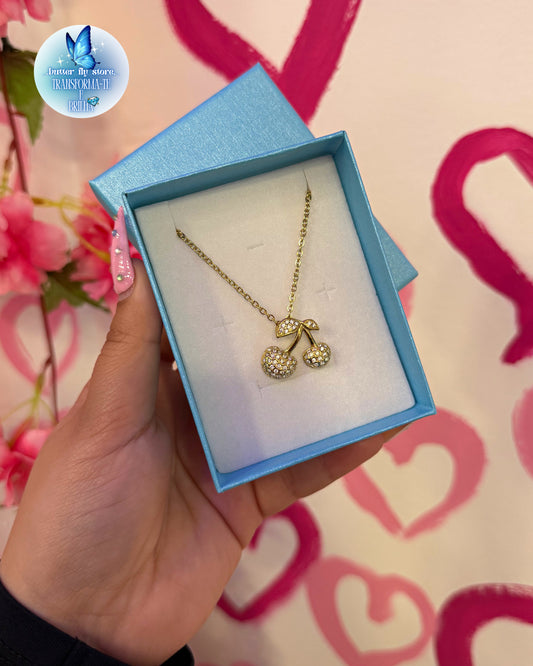 Colar Cherry🍒em dourado
