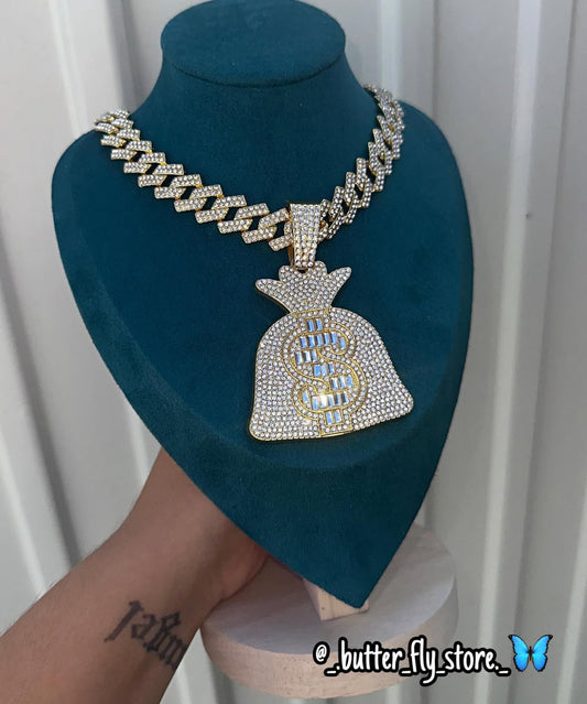 Cuban Money Bag em Dourado