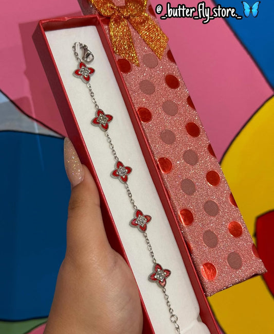 Pulseira Primavera em vermelho✨aço inoxidável