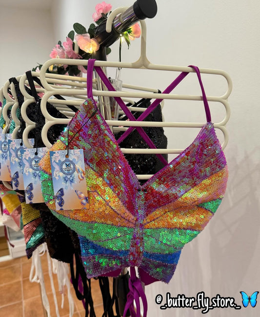 Top Asas De Cristal em lilás🦋