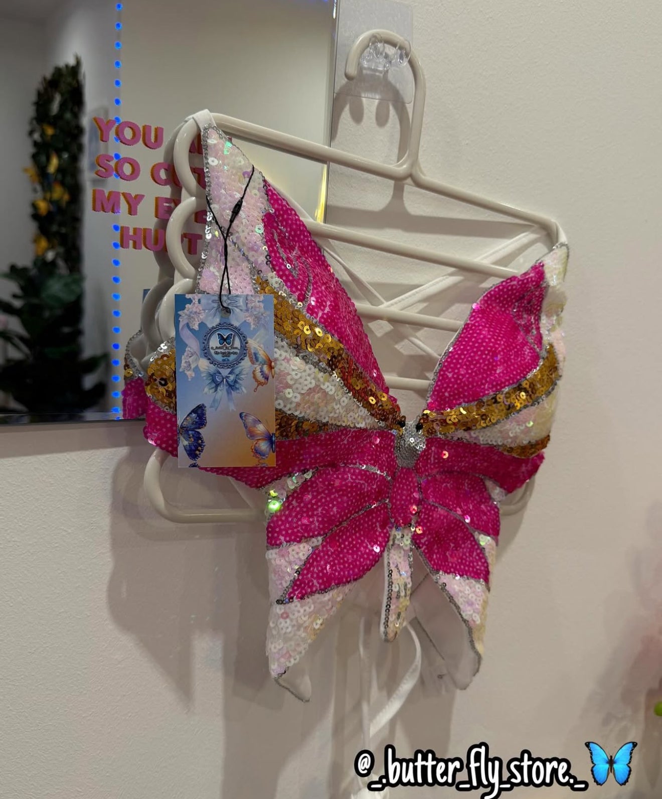 Top Asas De Cristal em rosa🦋