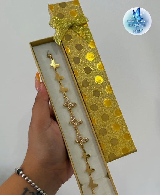 🦋 Pulseira Asas de Pérolas✨