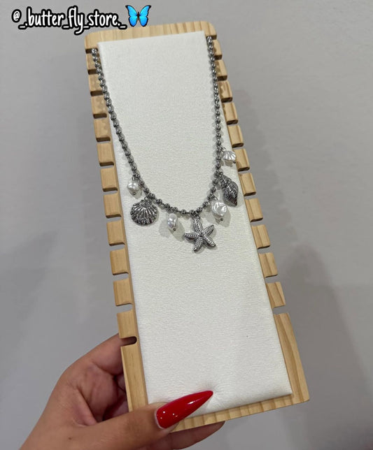 ✨Charm Necklace Maré Dourada ✨em prateado