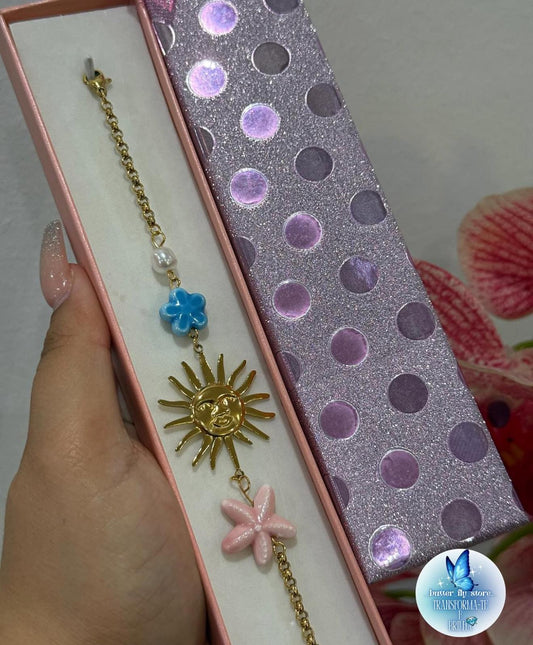 Pulseira Hot Summer em rosa🩷e azul🩵