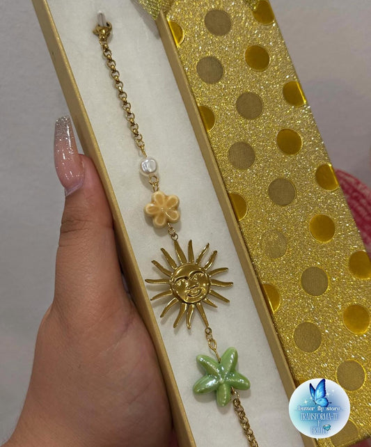 Pulseira Hot Summer em verde💚 e amarelo💛